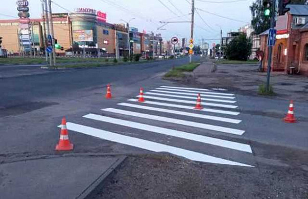 Разметку на Лежневской доделают за ночь